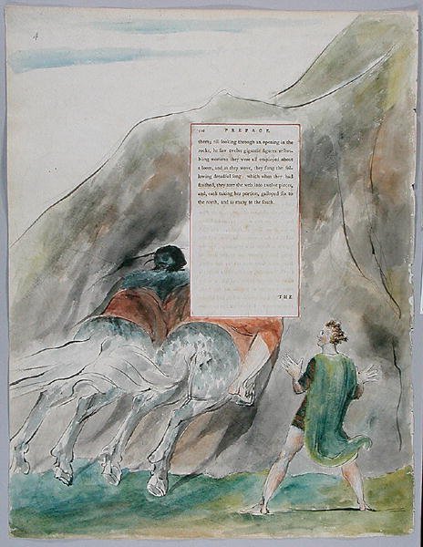 The Fatal Sisters, design 70 teoksesta The Poems of Thomas Gray, 1797-98 (wc kynällä ja musteella paperille) tekijältä William Blake