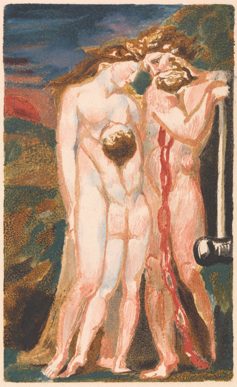 Urizenin ensimmäinen kirja, levy 18 (Bentley 21) tekijältä William Blake