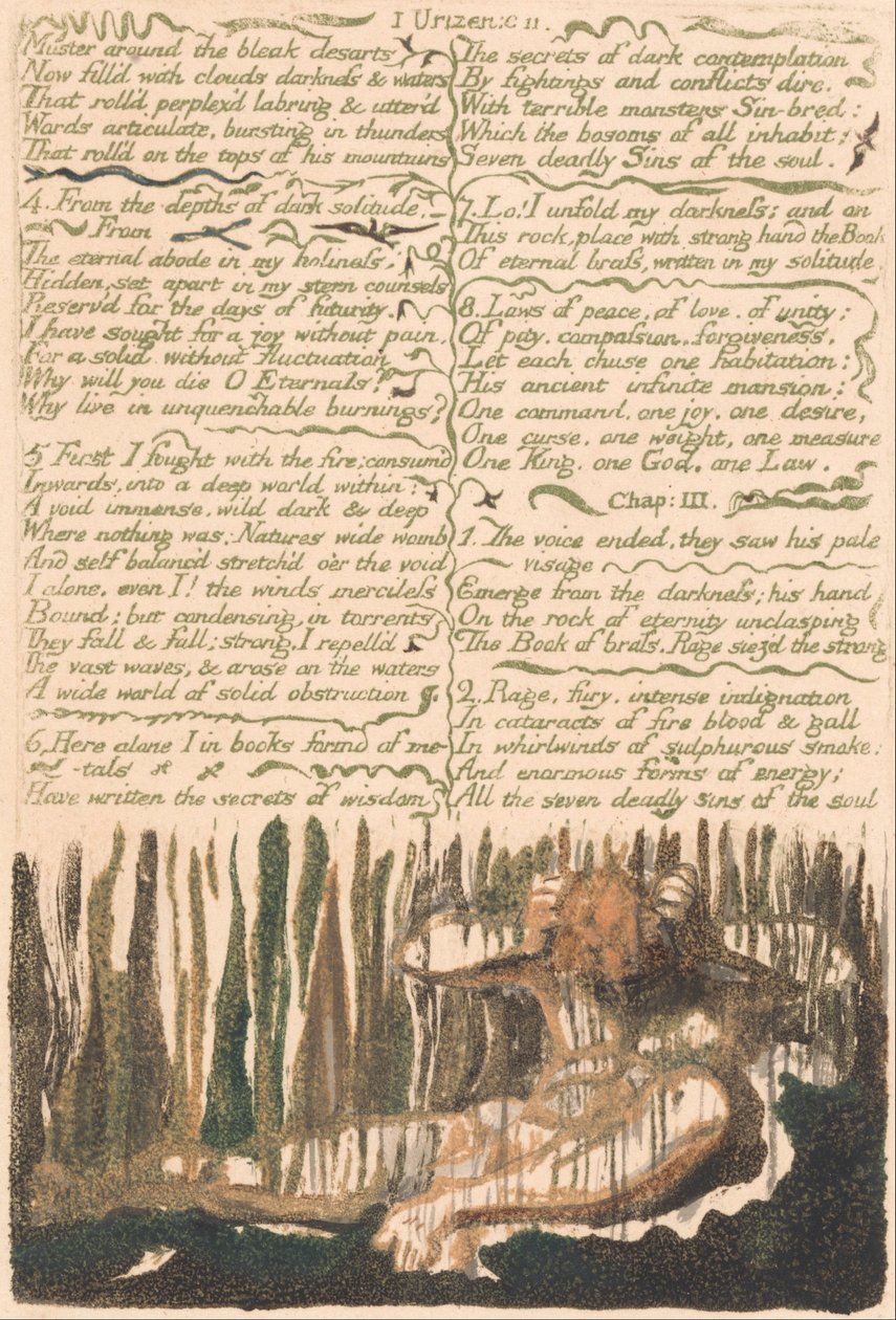 The First Book of Urizen, Plate 4, Muster around the bleak desarts . . . . (Bentley 4) tekijältä William Blake