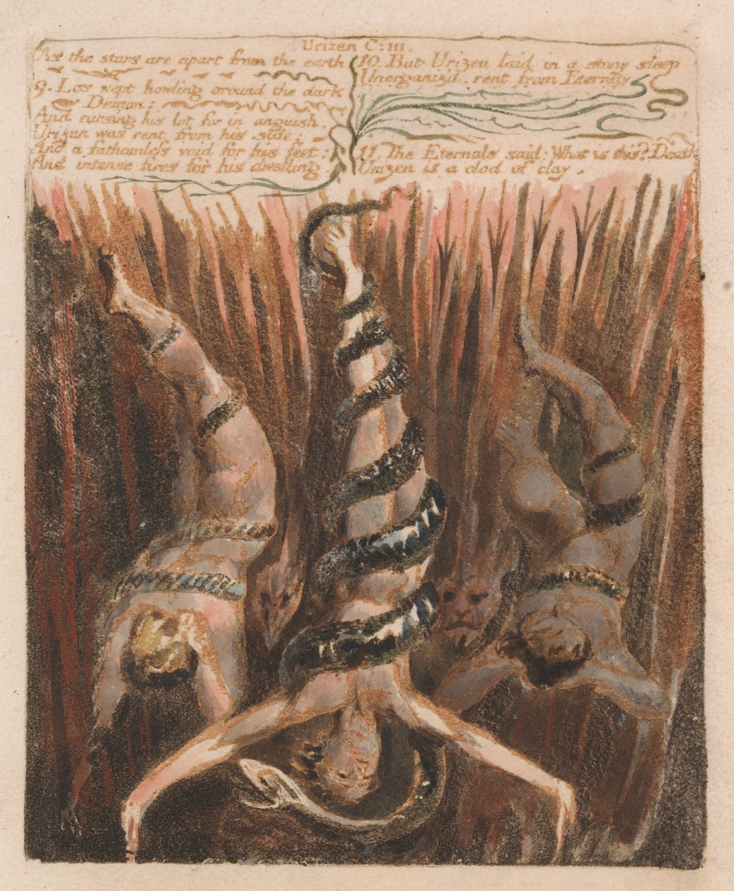 Urizenin ensimmäinen kirja, levy 9, tekijältä William Blake