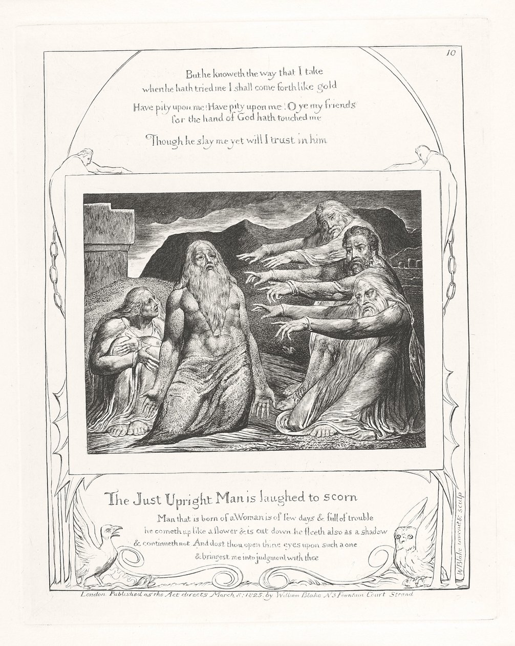 Just Upright Mana nauretaan ivallisesti, 1825 tekijältä William Blake
