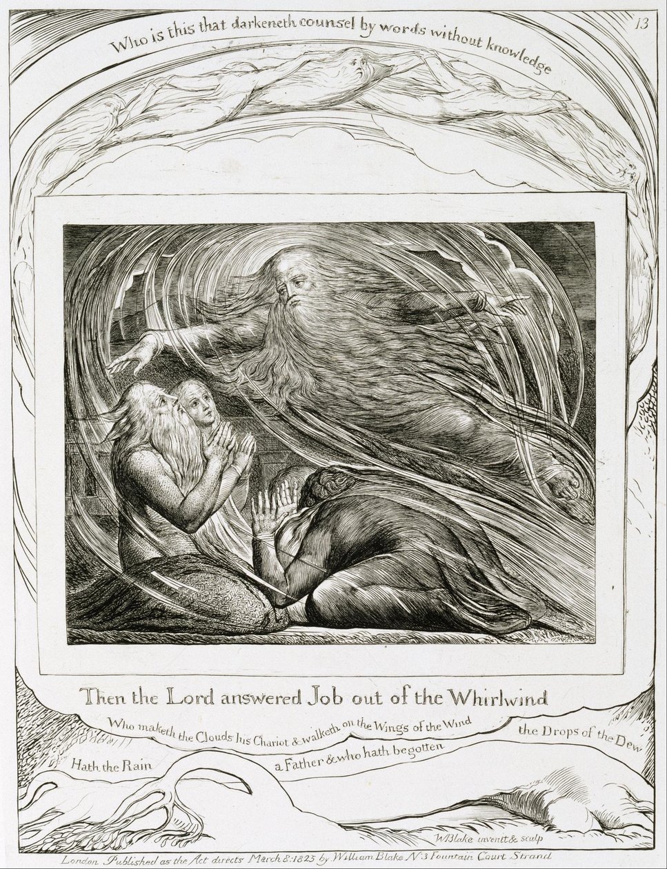 Herra vastaa Jobille tuulispäästä tekijältä William Blake