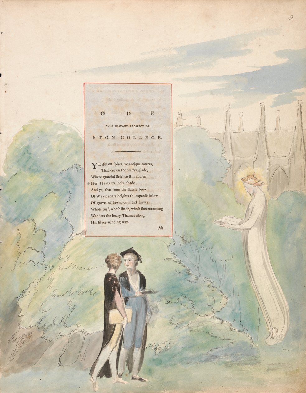 Thomas Greyn runot, muotoilu 15, Ode Eton Collegesin kaukaisesta näkymästä. tekijältä William Blake