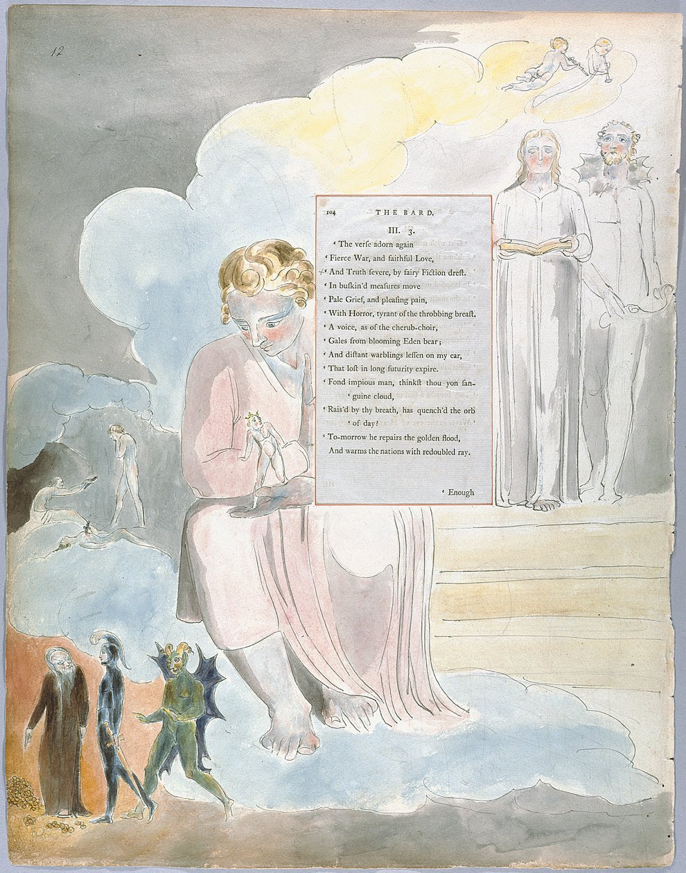 Thomas Greyn runot, muotoilu 64 Bardi 12 tekijältä William Blake