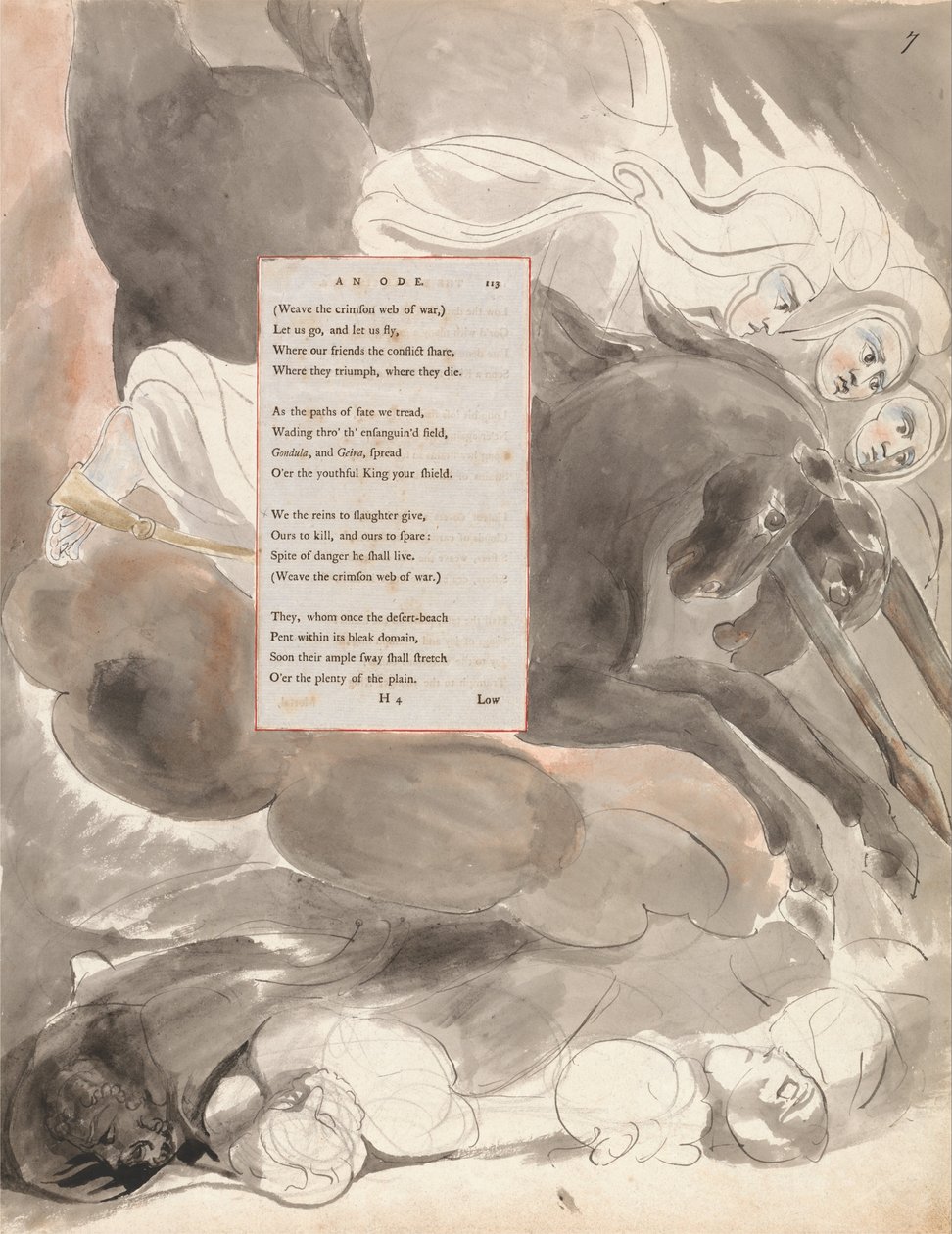 Thomas Greyn runot, Suunnittelu 73, Fatal Sisters. tekijältä William Blake