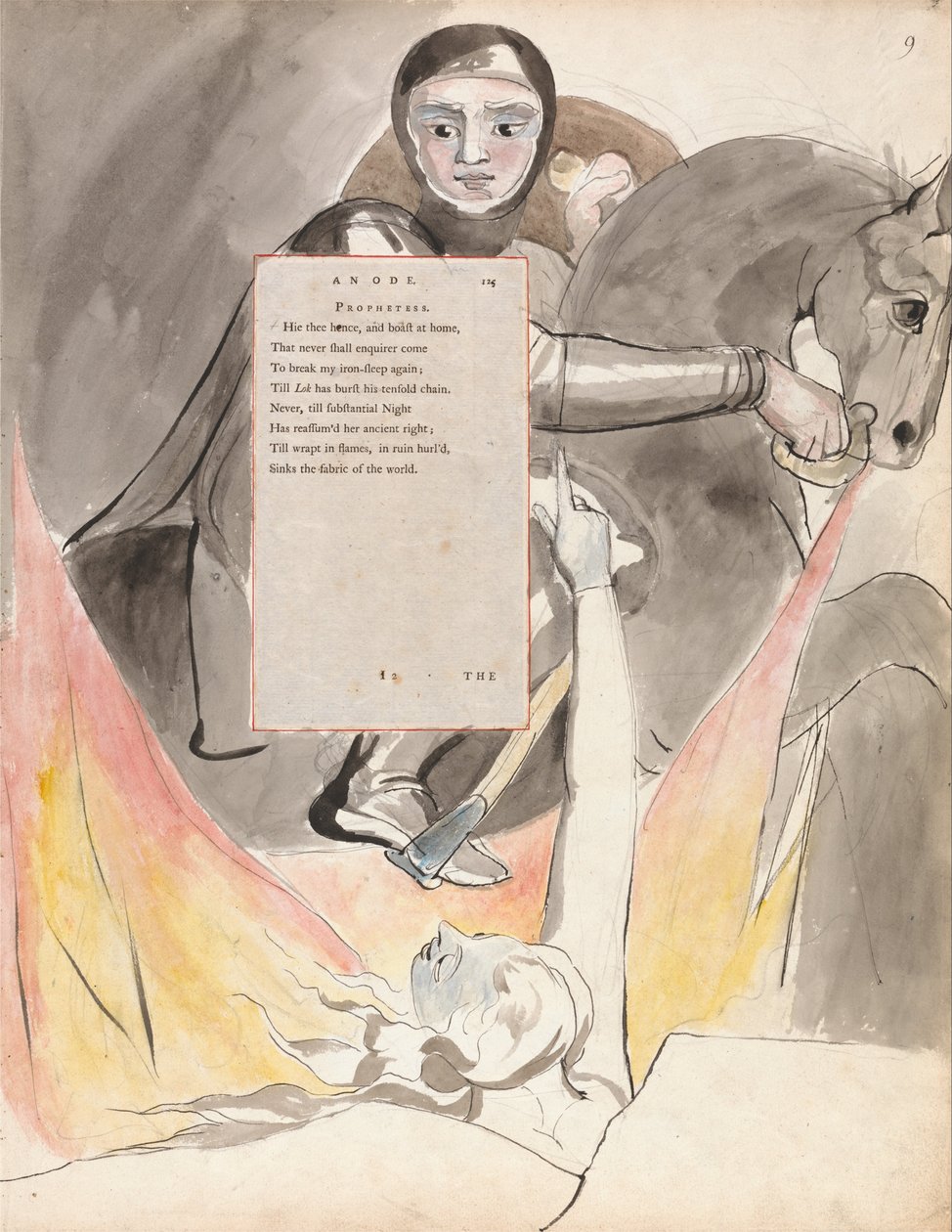 Thomas Greyn runot, muotoilu 85, Odinin laskeutuminen. tekijältä William Blake