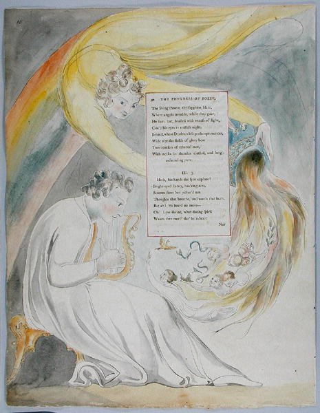 The Progress of Poesy, design 50 teoksesta The Poems of Thomas Gray, 1797-98 (wc kynällä ja mustalla musteella paperilla) tekijältä William Blake