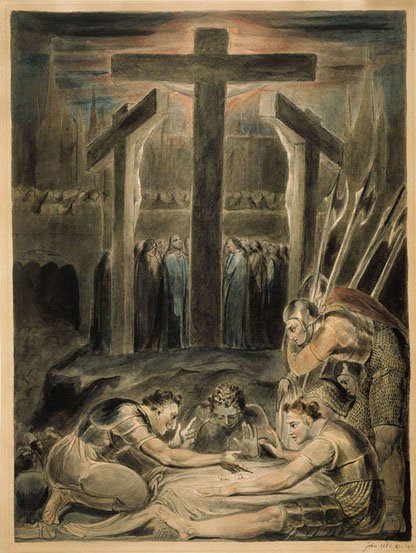 Sotilaat heittävät paljon kristittyjen vaatteita tekijältä William Blake
