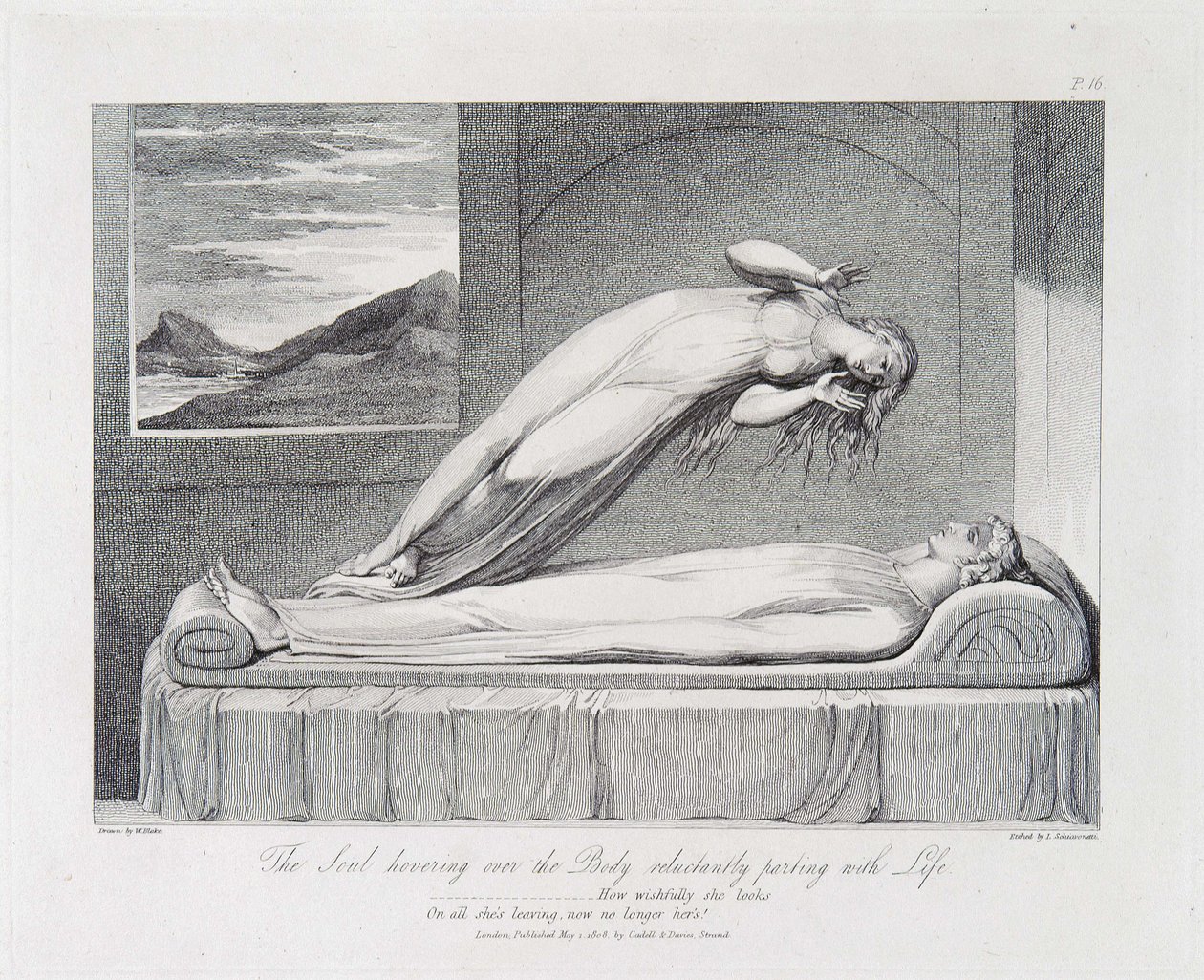 Sielu leijuu kehon päällä halutessaan erota elämästä tekijältä William Blake