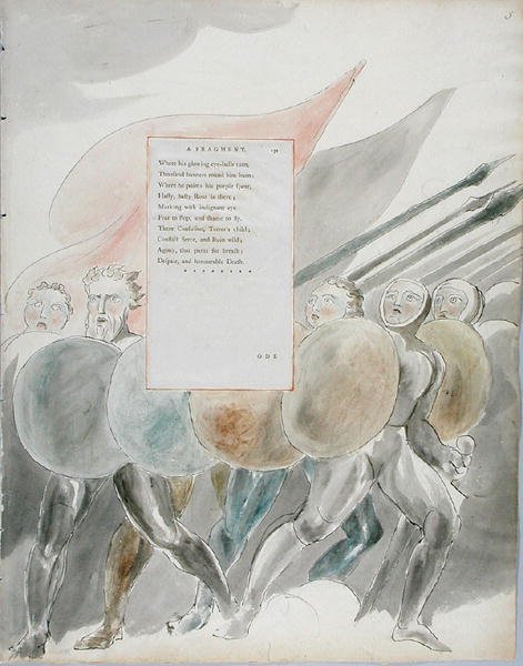 The Triumphs of Owen, design 91 teoksesta The Poems of Thomas Gray, 1797-98 (wc kynällä ja musteella paperille) tekijältä William Blake