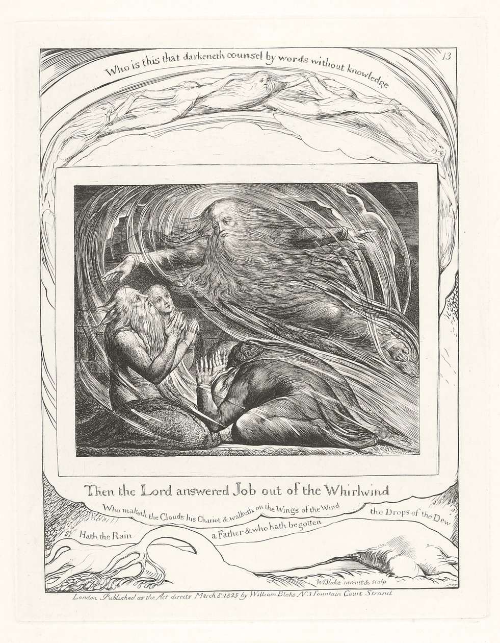 Sitten Herra vastasi Jobille pyörteestä, 1825 tekijältä William Blake