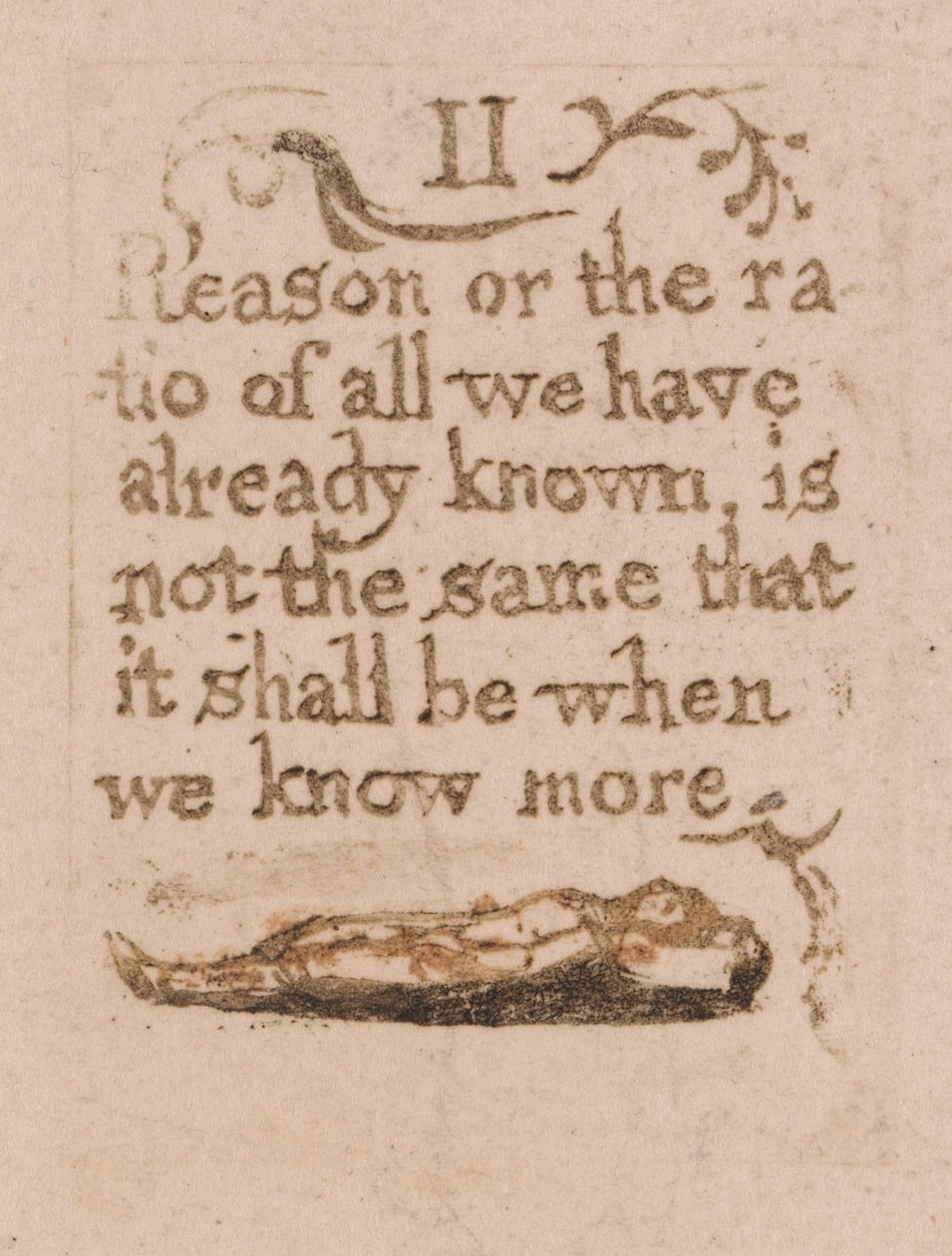 Ei ole luonnollista uskontoa, Taulu 11, II Syy tai suhde. . . . (Bentley b4) tekijältä William Blake