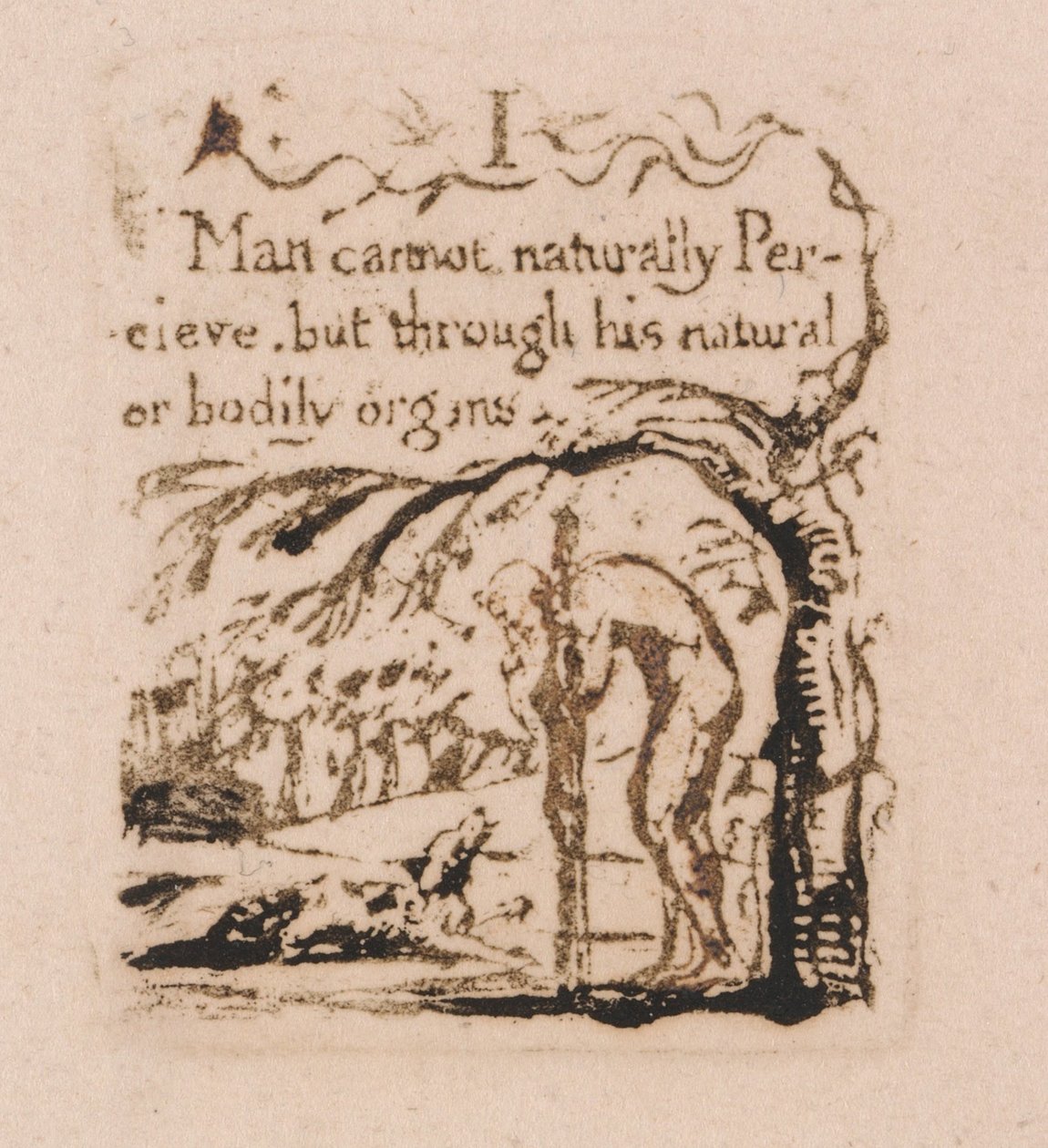 Luonnollista uskontoa ei ole, levy 3, minä en voi luonnollisesti. . . . (Bentley a4) tekijältä William Blake
