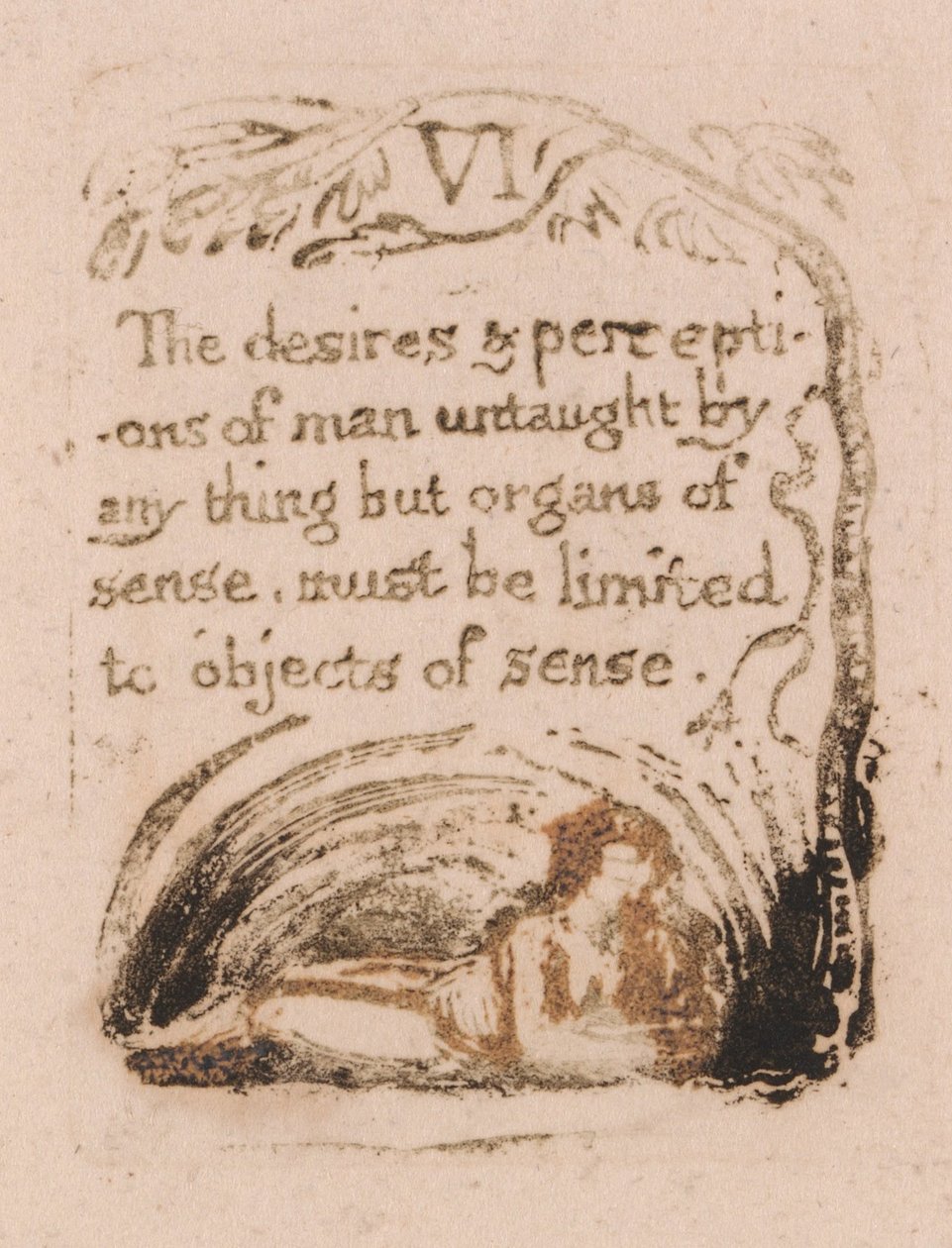 Luonnollista uskontoa ei ole, levy 8, VI Halut ja käsitykset . . . .  (Bentley a9) tekijältä William Blake