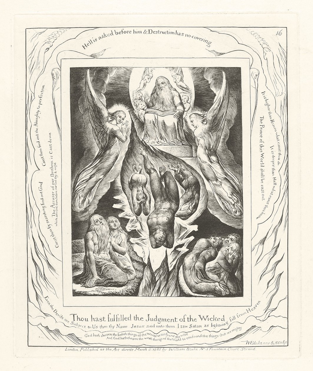 Olet täyttänyt jumalattomien tuomion, 1825 tekijältä William Blake