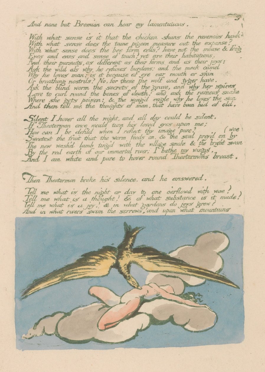 Visioita Albionin tyttäristä, levy 6, eikä kukaan muu kuin Bromian. . . . tekijältä William Blake