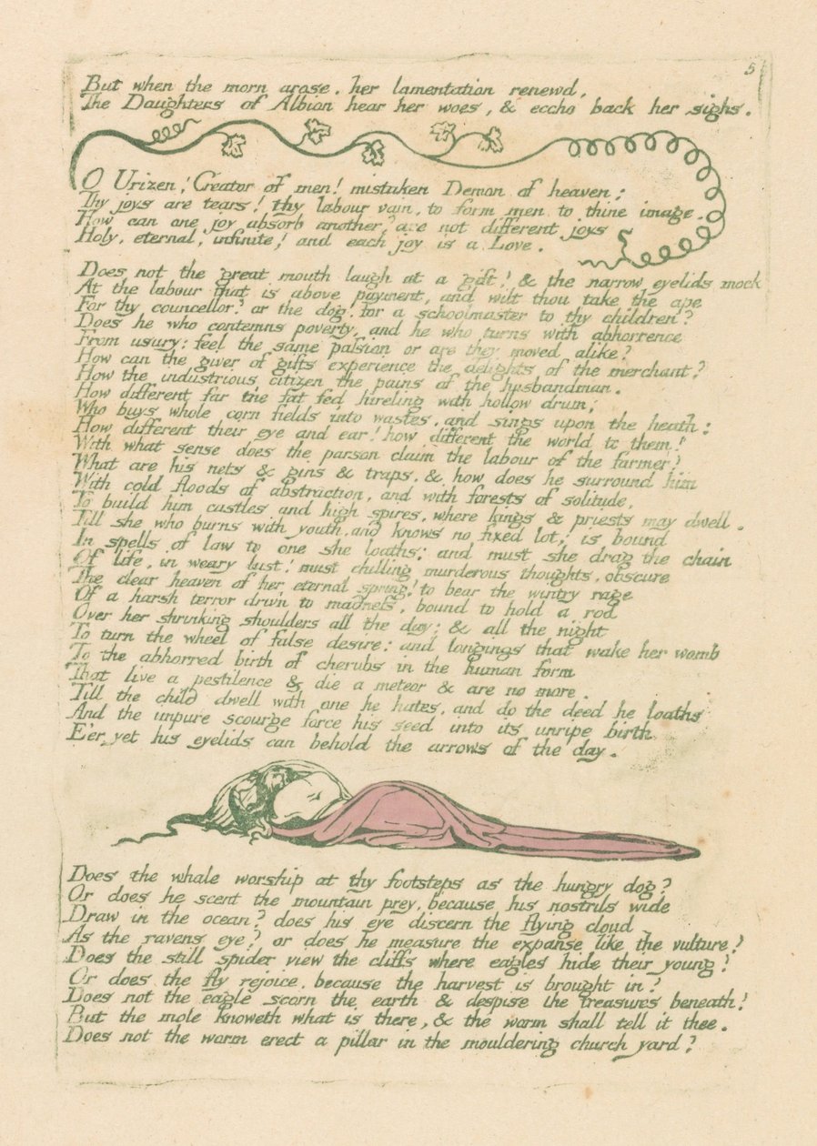Visioita Albionin tyttäristä, levy 8, Mutta kun aamu nousi. . . . tekijältä William Blake