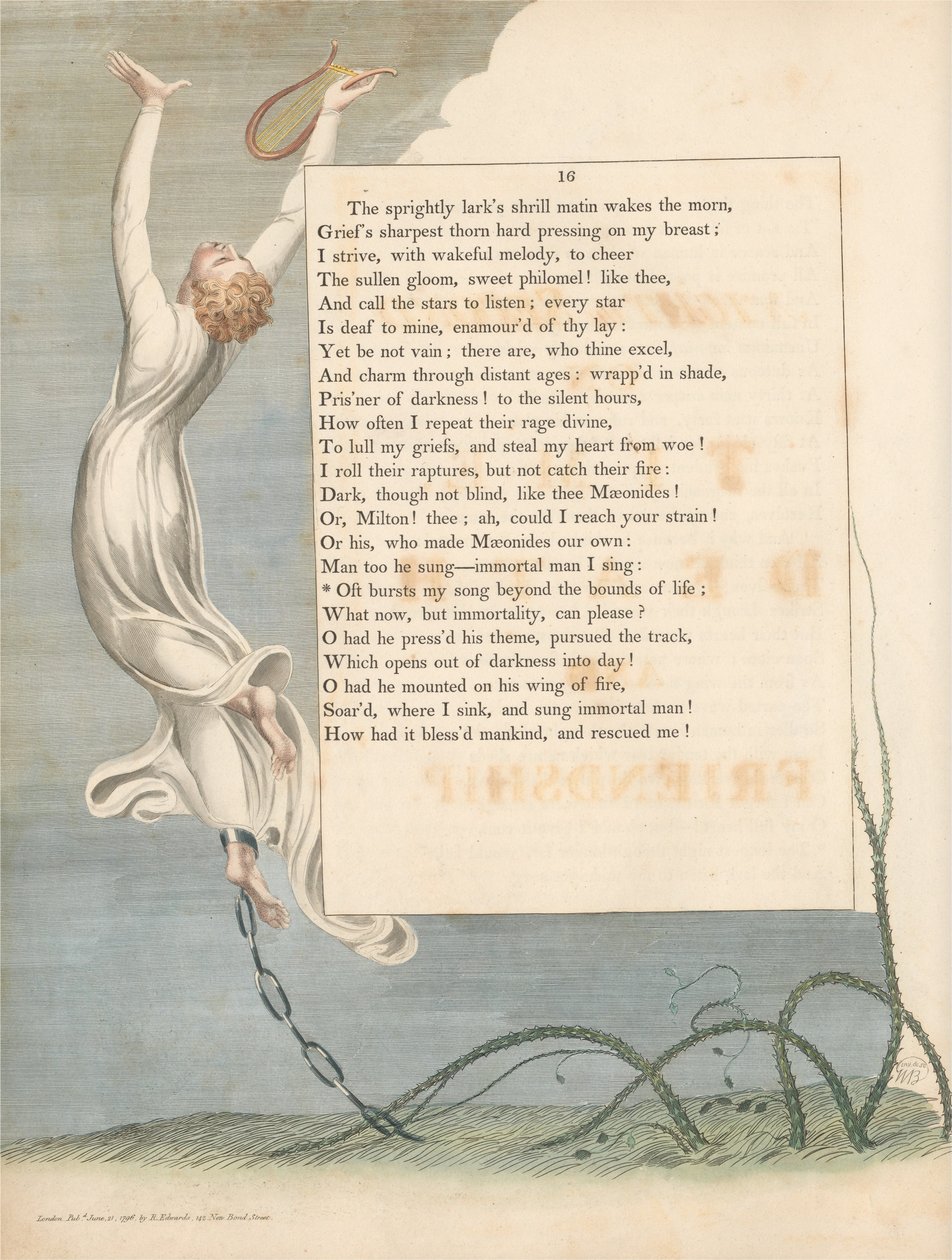 Nuorten yön ajatukset, Sivu 16, Usein murtaa lauluni elämän rajojen ulkopuolella tekijältä William Blake