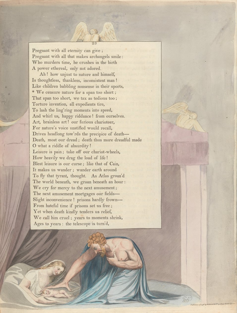 Nuorten yöajatukset, Sivu 23, Me tuomitsemme luonnon liian lyhyeksi ajaksi tekijältä William Blake