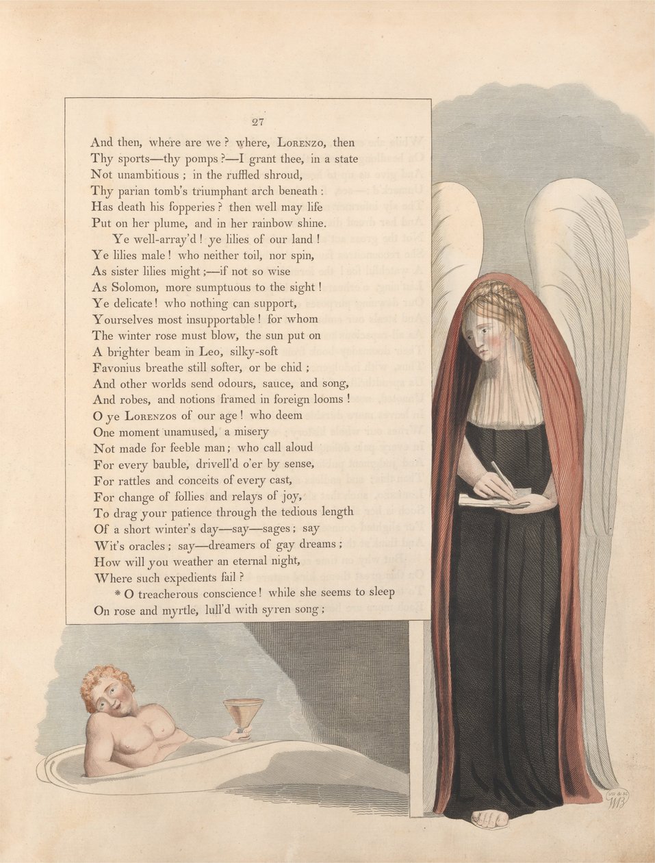 Nuoret yöajatukset, Sivu 27, petollisesta omatunnosta! tekijältä William Blake