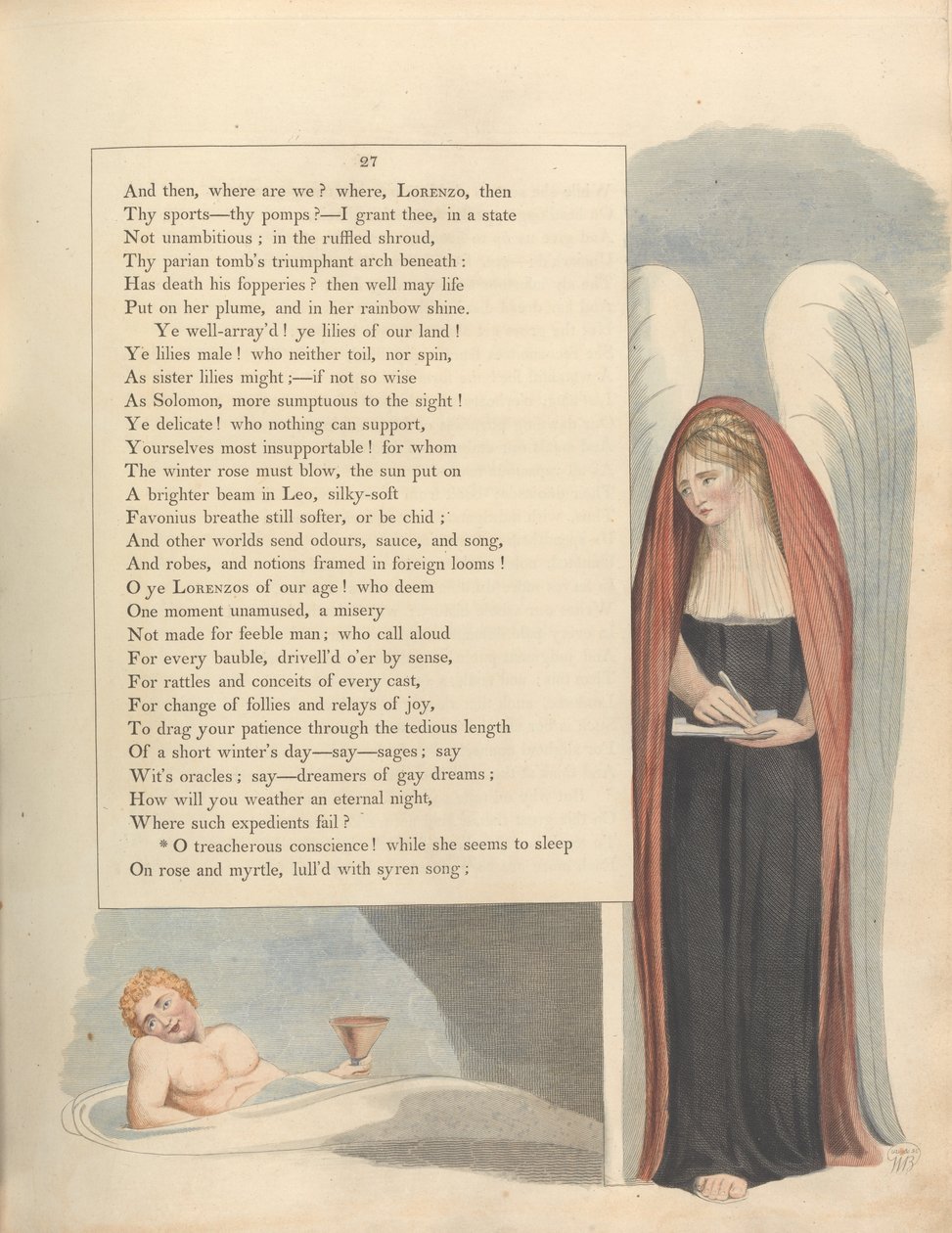 Nuoret yöajatukset, Sivu 27, petollisesta omatunnosta! tekijältä William Blake