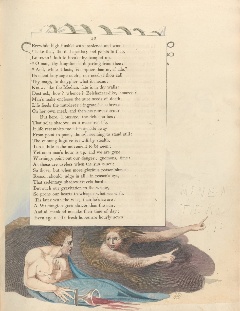 Nuorten yön ajatukset, Sivu 33, kello puhuu näin; ja osoittaa sinua tekijältä William Blake