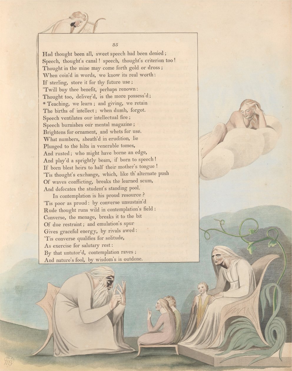 Nuorten yön ajatukset, Sivu 35, Opetus, opimme; ja antaminen, pidämme tekijältä William Blake