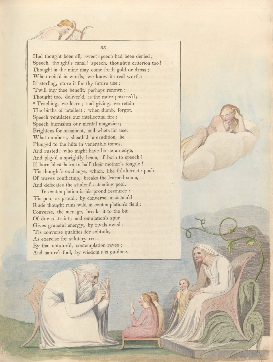Nuorten yön ajatukset, Sivu 35, Opetus, me opimme; ja antamalla säilytämme tekijältä William Blake