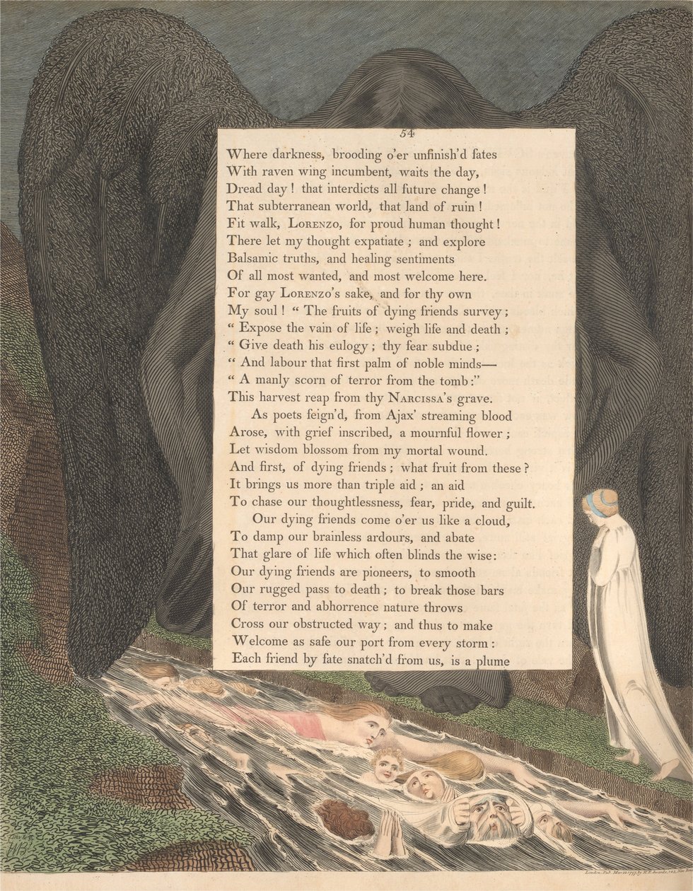 Nuorten yön ajatukset, Sivu 54, Kuoleman myrsky! Tuo Hushd Cimmerian Vale tekijältä William Blake