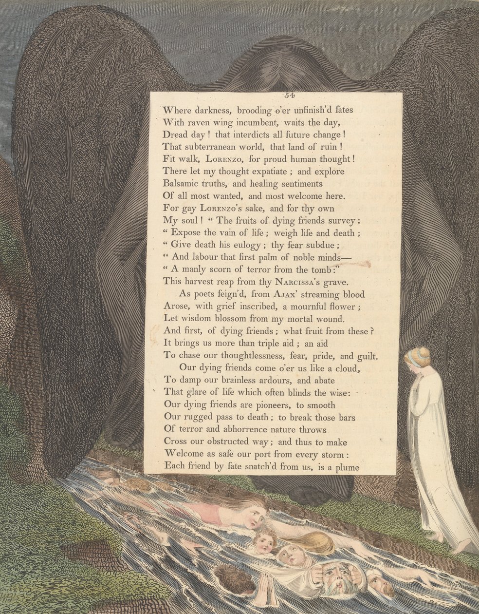 Nuorten yön ajatukset, Sivu 54, Kuoleman laakso! tuo hushd cimmerian laakso tekijältä William Blake