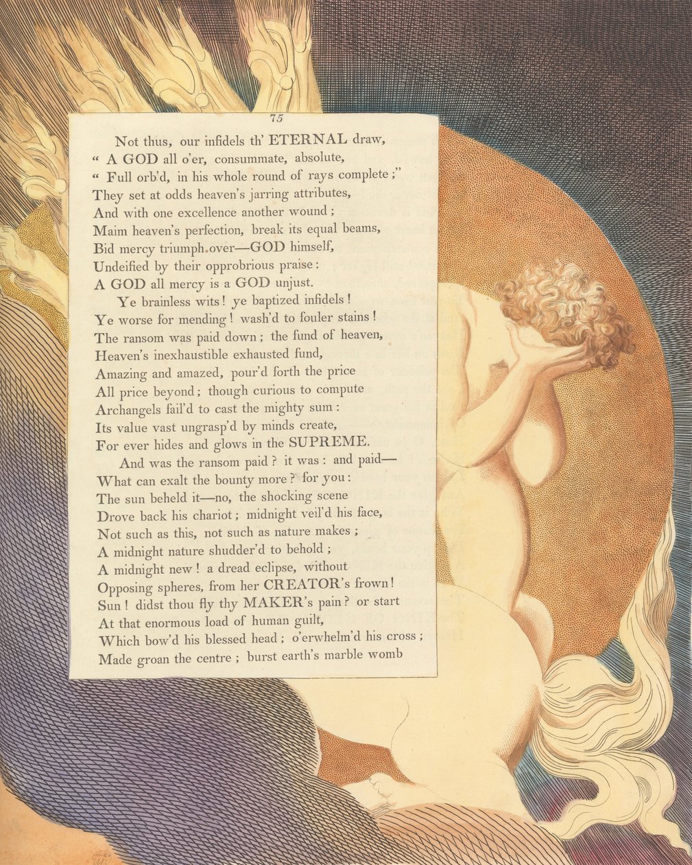 Nuorten yön ajatukset, Sivu 75, Aurinko näki sen - Ei, järkyttävä kohtaus tekijältä William Blake