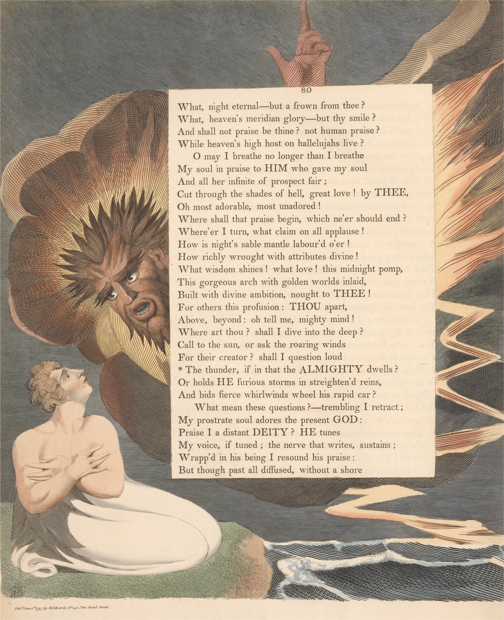 Nuorten yön ajatukset, Sivu 80, Ukkonen, jos Kaikkivaltias asuu tekijältä William Blake