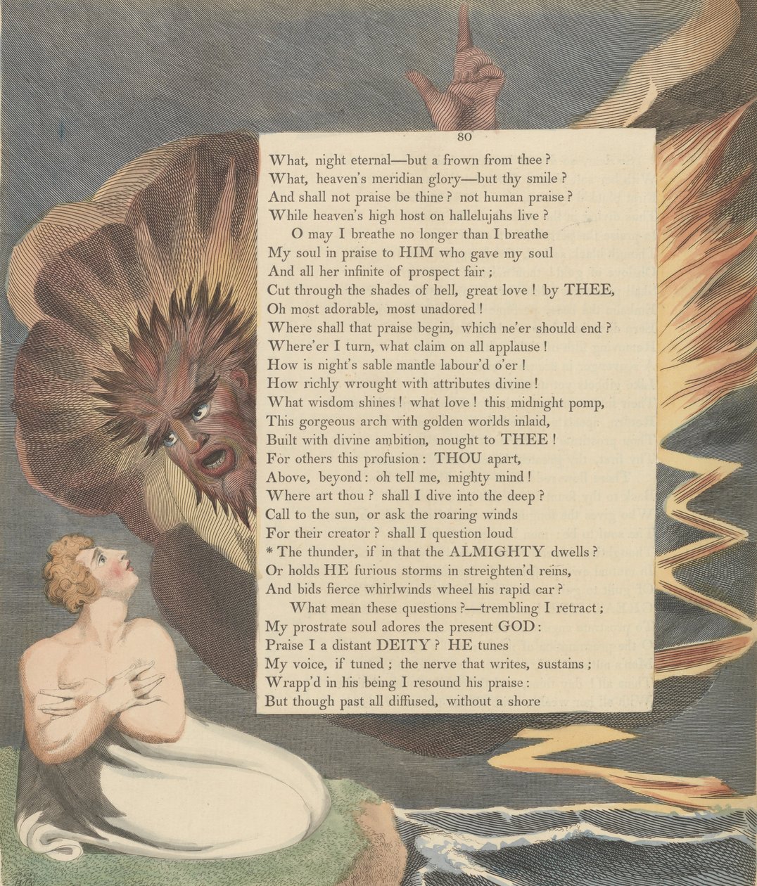Nuorten yön ajatukset, Sivu 80, Ukkonen, jos Kaikkivaltias asuu tekijältä William Blake