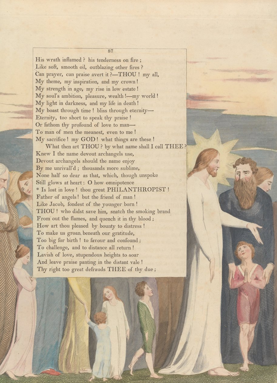 Nuorten yön ajatukset, Sivu 87, on rakastunut! sinä suuri filantrooppi tekijältä William Blake