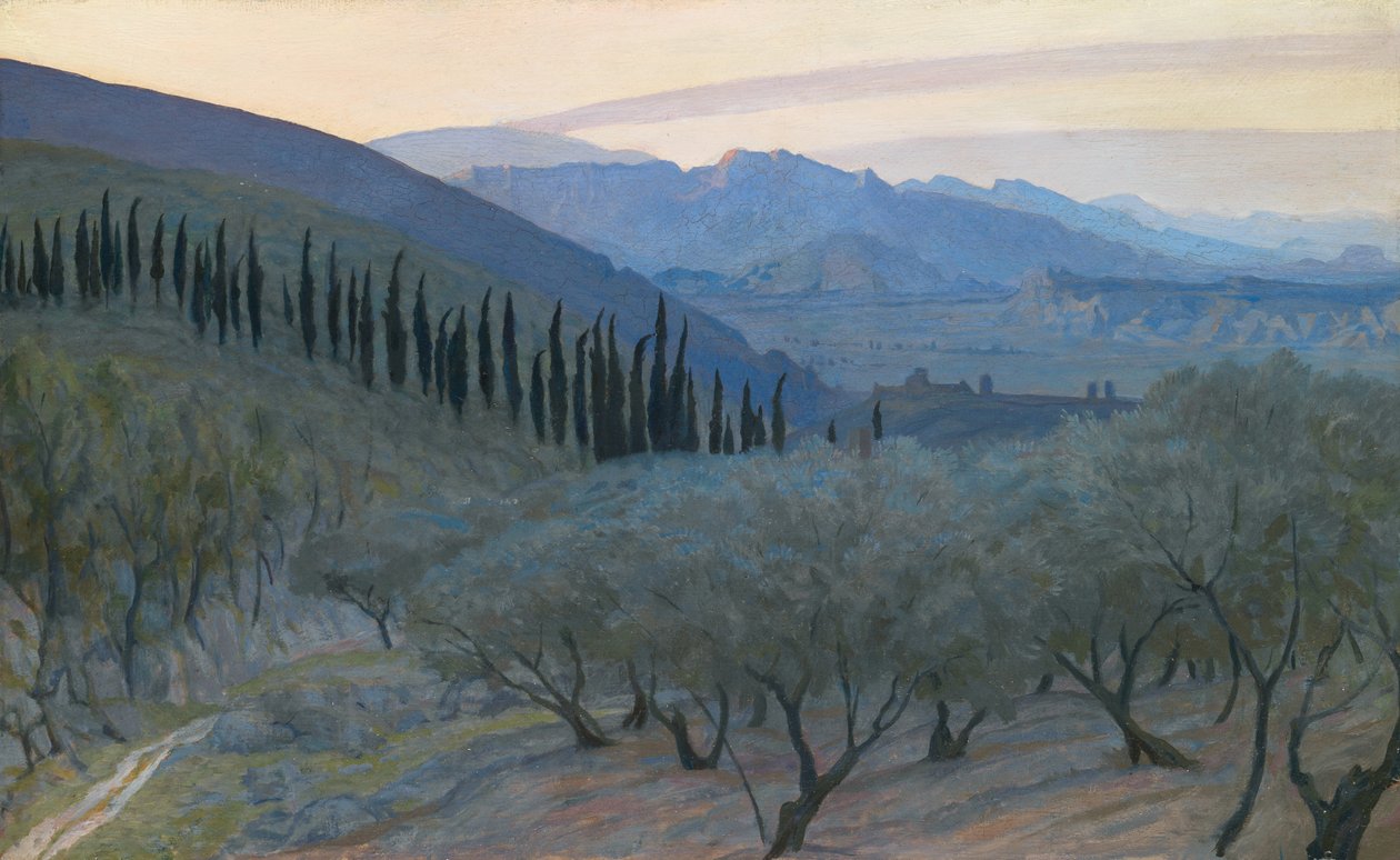 Auringonnousu, Umbria, 1914 tekijältä William Blake Richmond