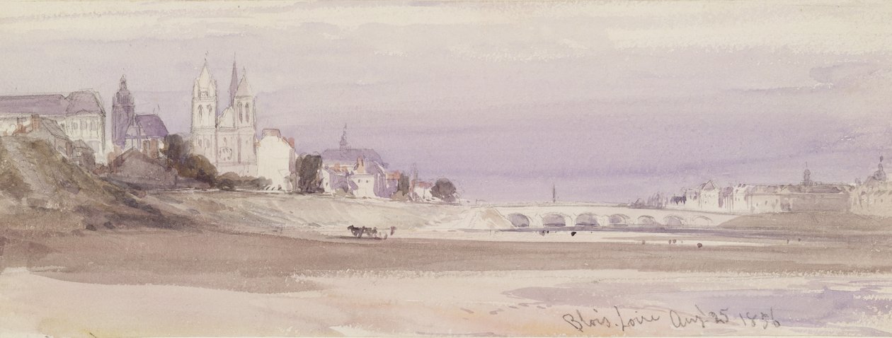 Blois Loiren rannalla, 1856 tekijältä William Callow