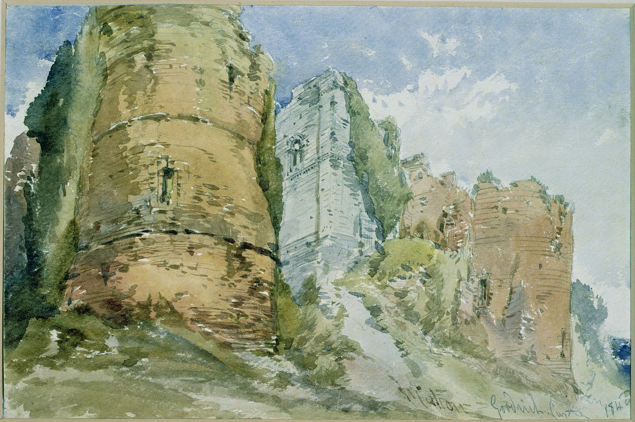 Goodrichin linna, Herefordshire tekijältä William Callow