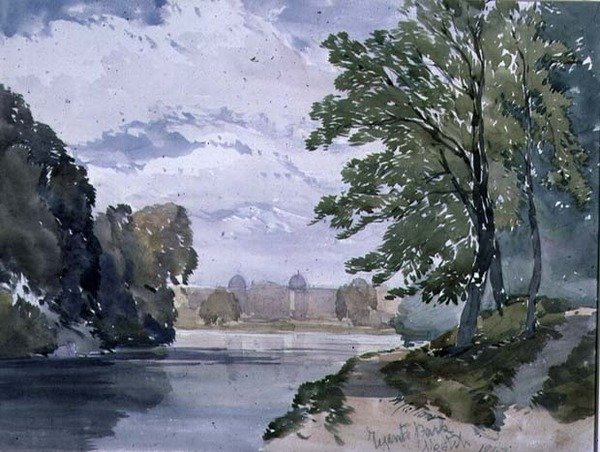 Näkymä Regents Parkissa, 1842 tekijältä William Callow