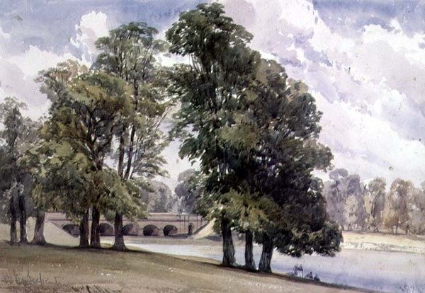 Näkymä Serpentinelle, Hyde Park tekijältä William Callow