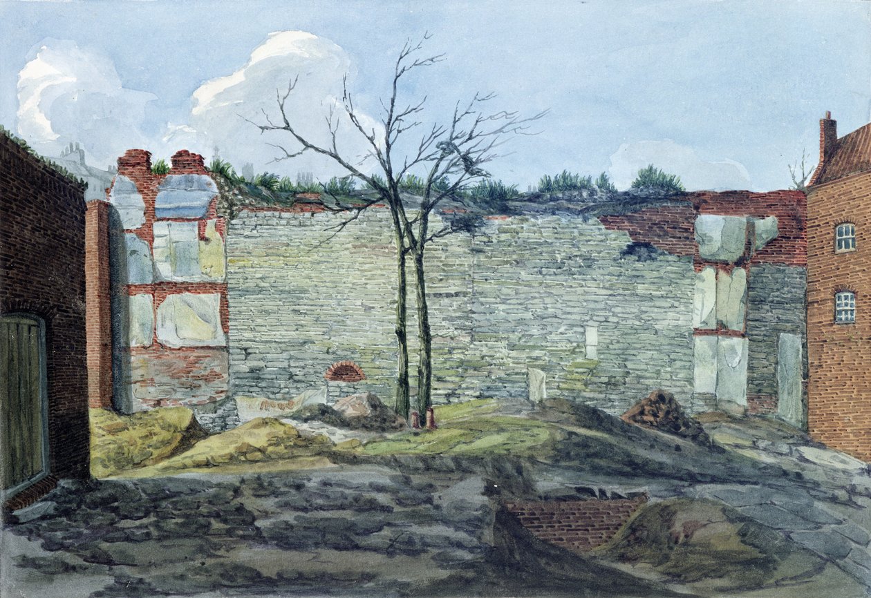 Fragmentti vanhasta Lontoon muurista, 1796 tekijältä William Capon