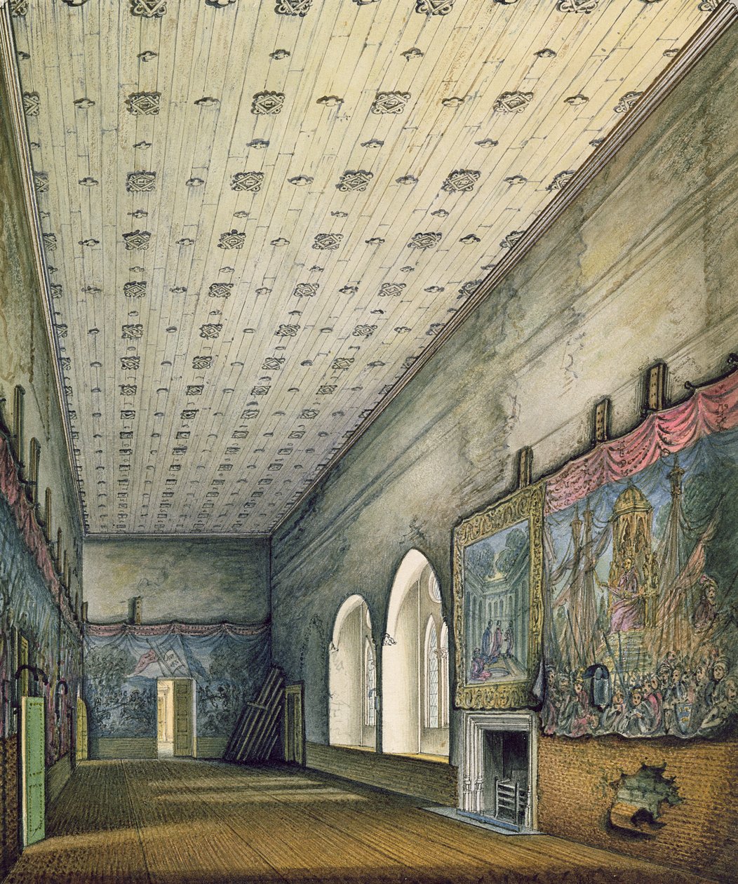 Westminsterin palatsin kammio, n. 1817 tekijältä William Capon