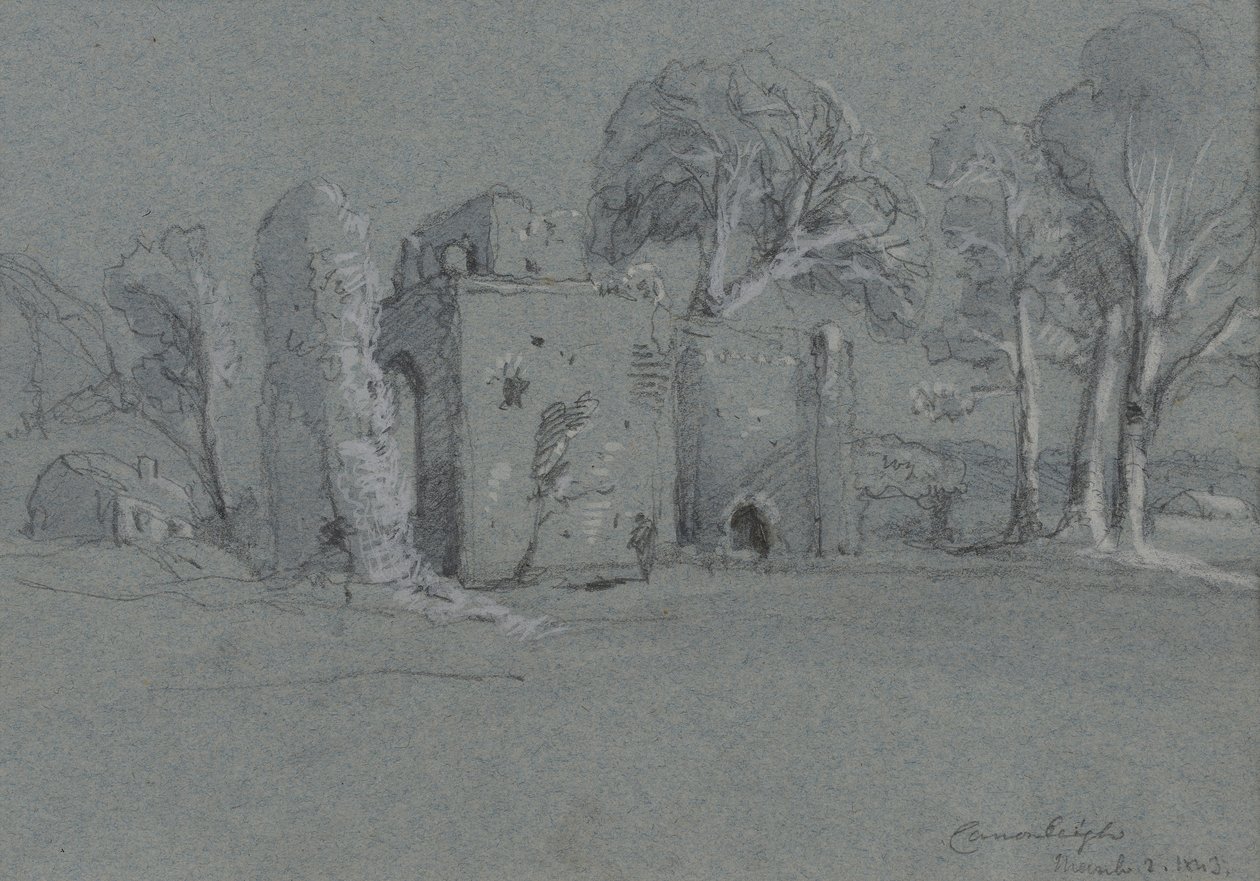 Cranleigh, 2. marraskuuta 1843 (kynä harmaalla paperilla korostettuna valkoisella) tekijältä William Cave Thomas