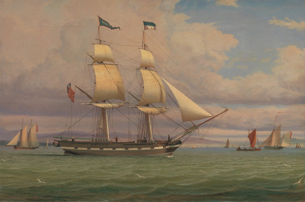 Englantilainen Brig Norval ennen tuulta tekijältä William Clark