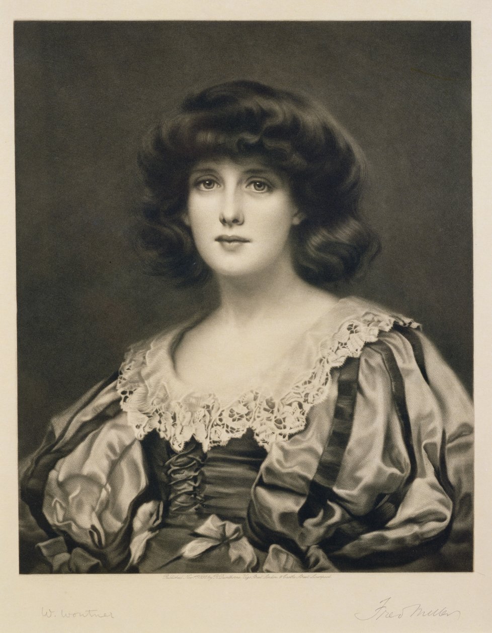 Lorna Doone, kaiverrus Fred Miller (fl.1886-1915) pub. kirjoittanut Robert Dunthorne, 1892 (mezzotint) tekijältä William Clark Wontner