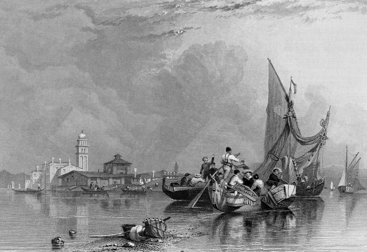 Murano, kaiverrus Robert Wallis, 1836 tekijältä Clarkson Frederick Stanfield