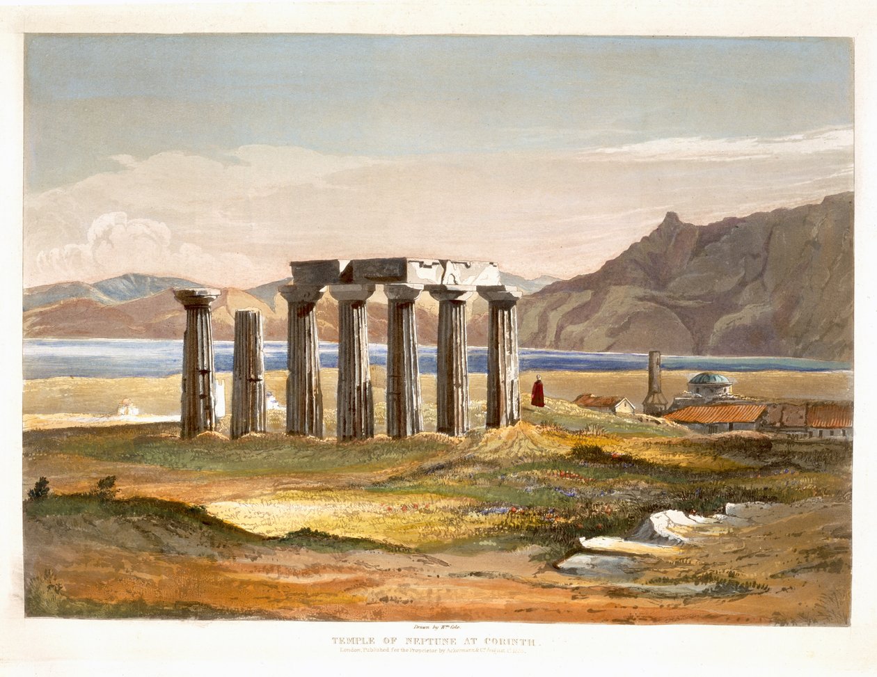 Neptunuksen temppeli Korintissa, valikoiduista näkymistä Kreikan muinaisten monumenttien jäännöksistä, William Colen paikan päällä ottamista piirustuksista, 1833 tekijältä William Cole