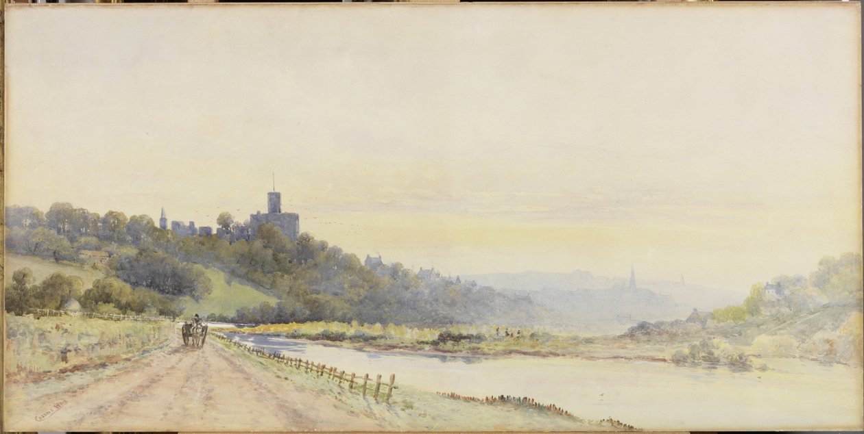 Warkworth (akvarelli, vartaloväri ja kynä paperille) tekijältä William Cosens Way