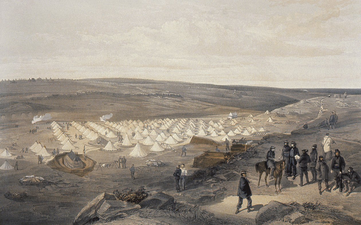 Laivastoprikaatin leiri ennen Sebastopolia, 1855 tekijältä William Crimea Simpson