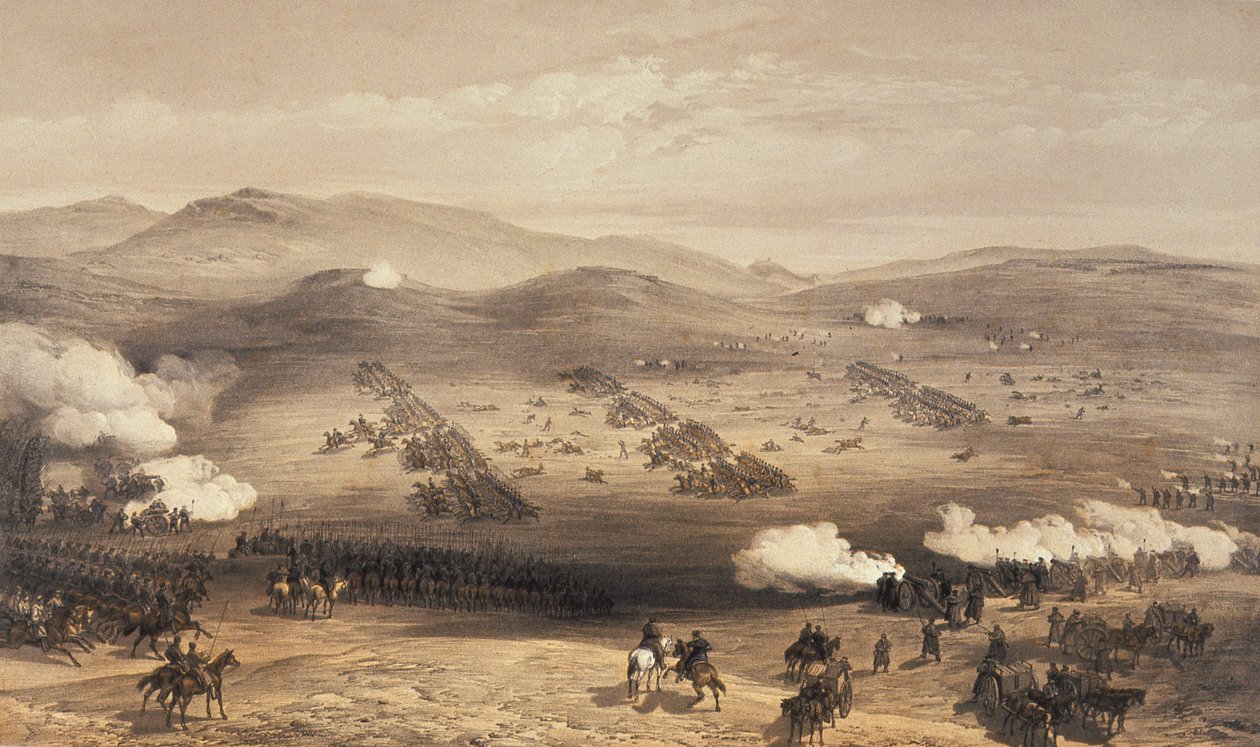 Kenraalimajuri Cardiganin jaarlin johtaman kevytprikaatin hyökkäys, 1855. tekijältä William Crimea Simpson