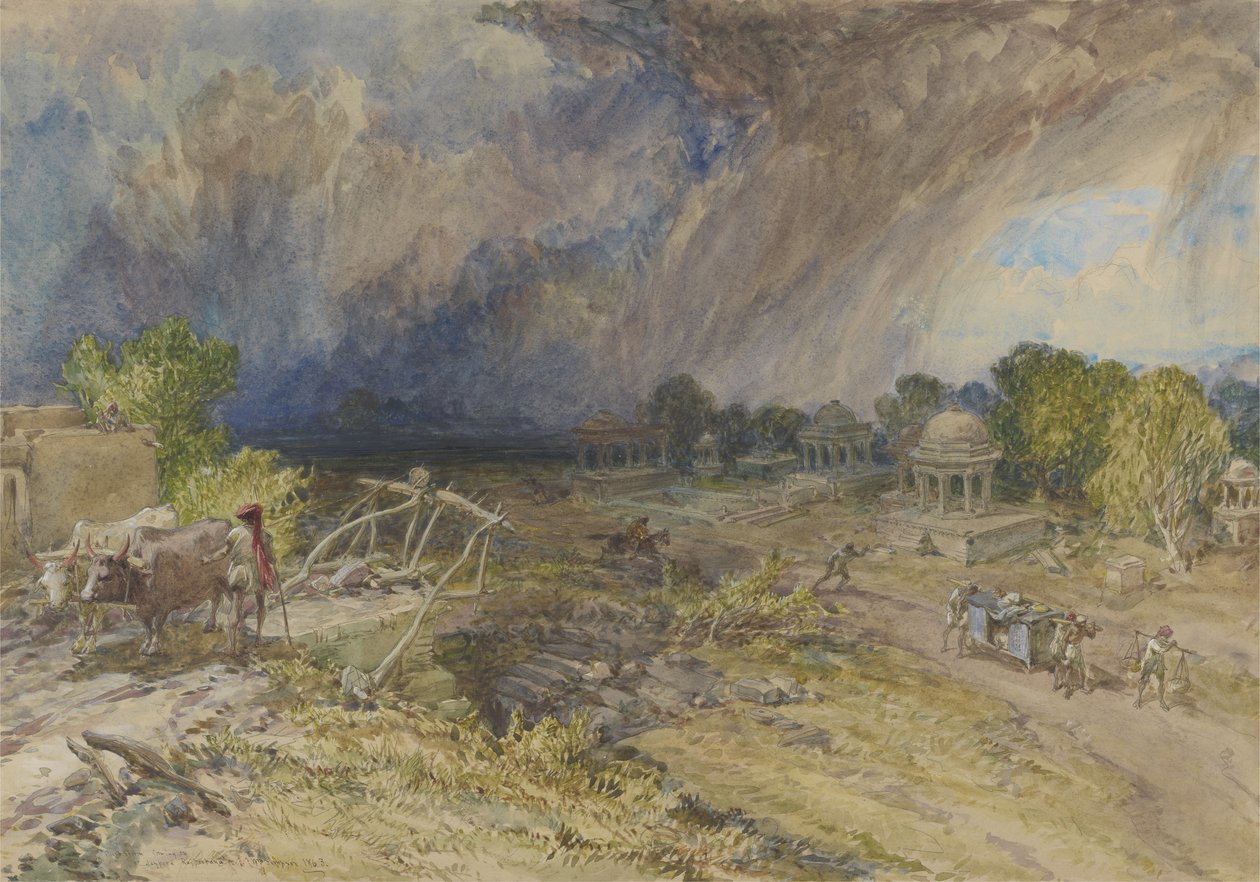 Pölymyrsky tulossa, lähellä Jaipur Rajputanaa, 1863 tekijältä William Crimea Simpson